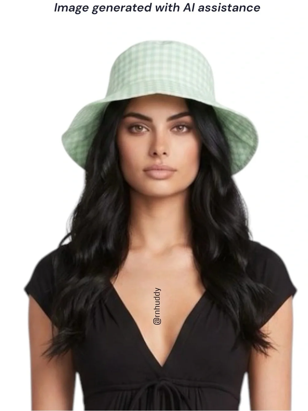NWT South Beach OS bucket hat in mint gingham